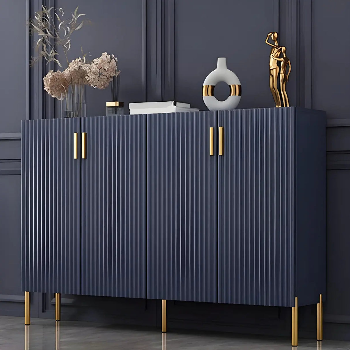 Adjustable Shelves Wood White Large Closed Back Shoe Cabinet Image - 19