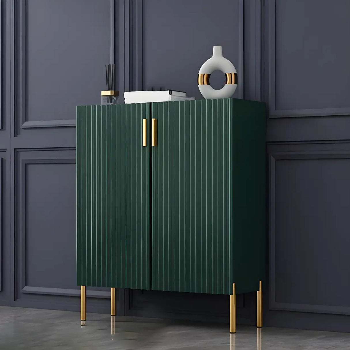 Adjustable Shelves Wood White Large Closed Back Shoe Cabinet Image - 20