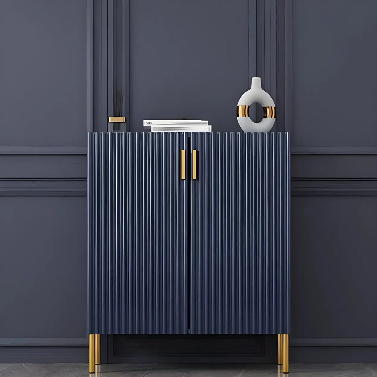 Adjustable Shelves Wood White Large Closed Back Shoe Cabinet Image - 26