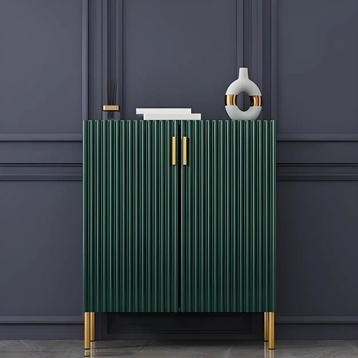 Adjustable Shelves Wood White Large Closed Back Shoe Cabinet Image - 3