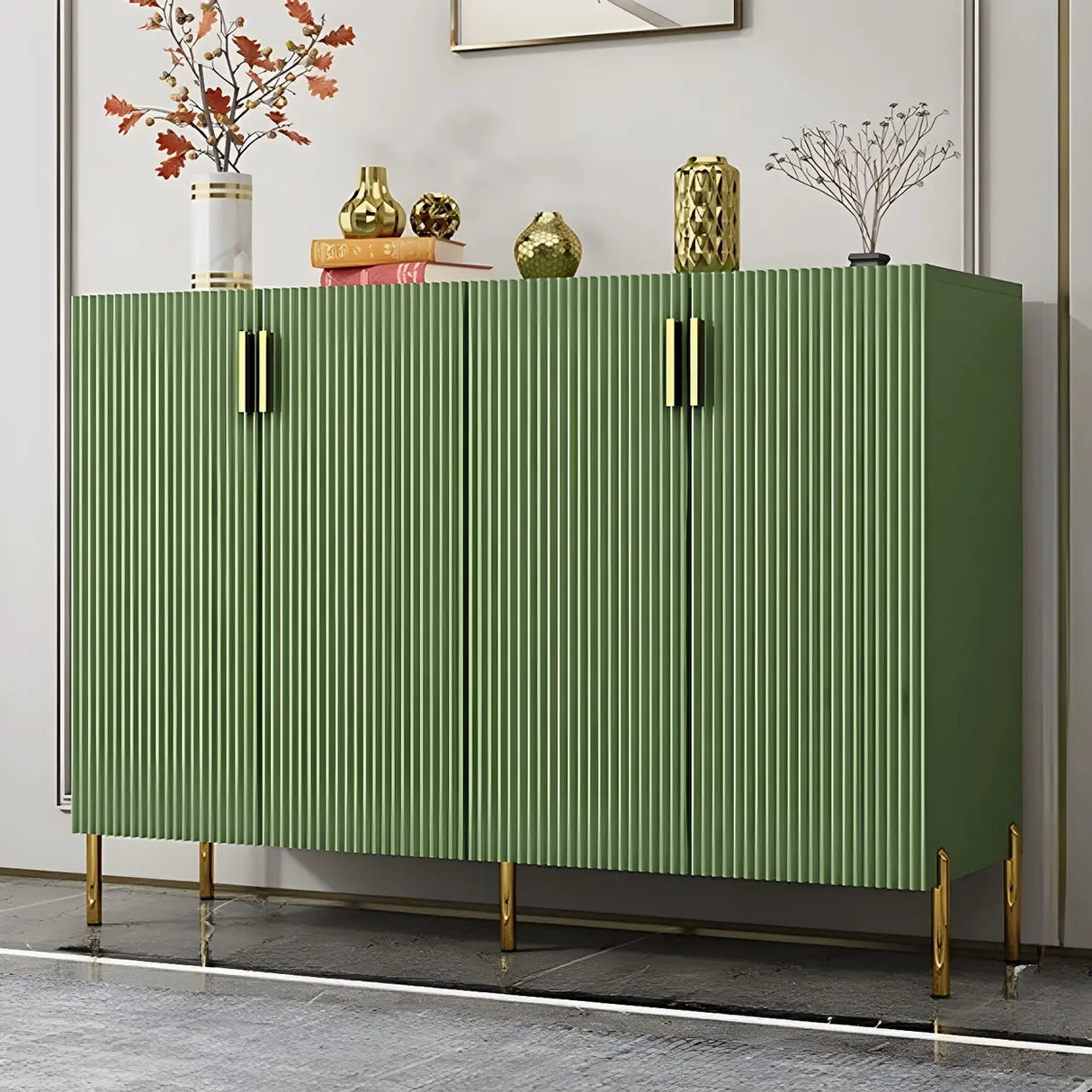 Adjustable Shelves Wood White Large Closed Back Shoe Cabinet Image - 5