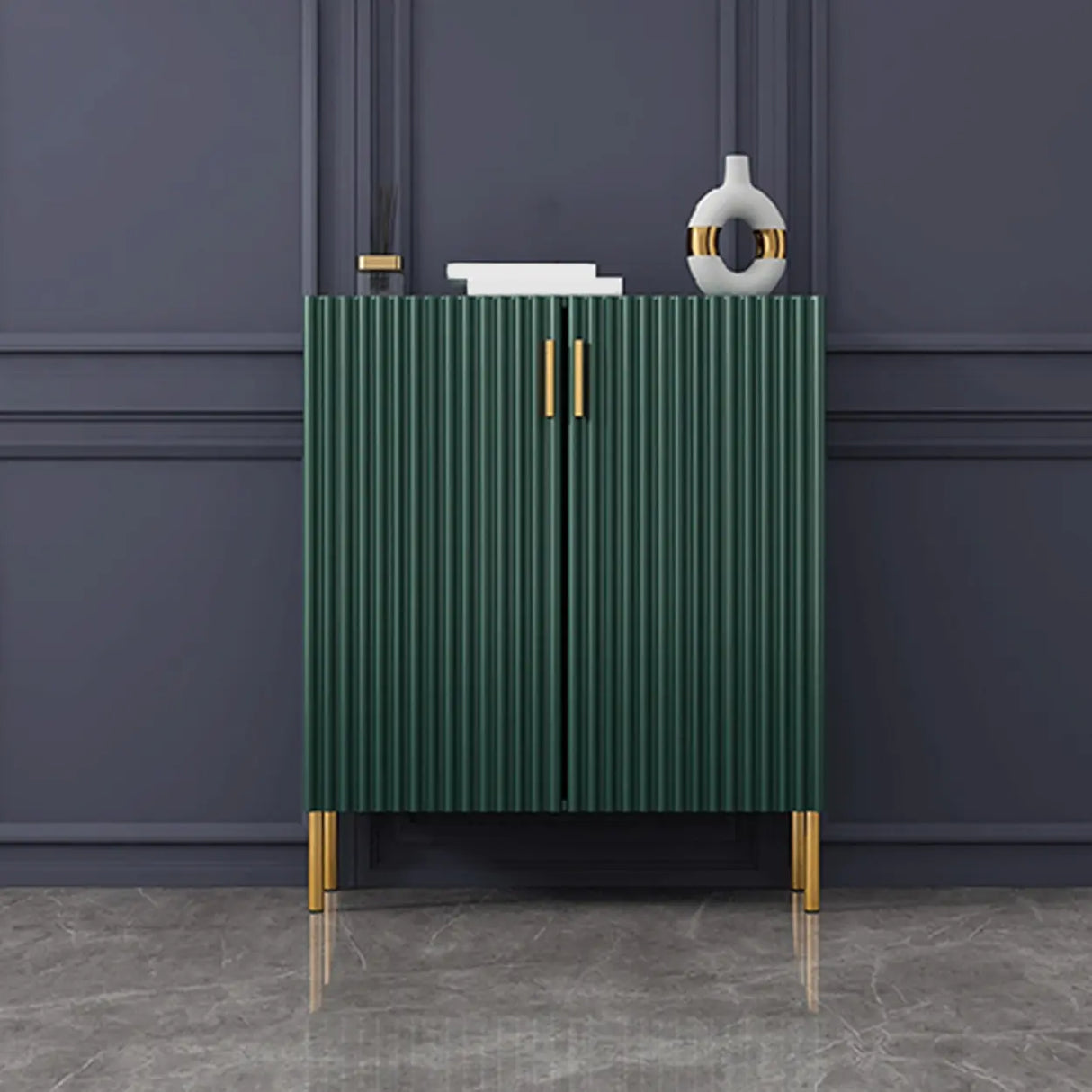 Adjustable Shelves Wood White Large Closed Back Shoe Cabinet Image - 6