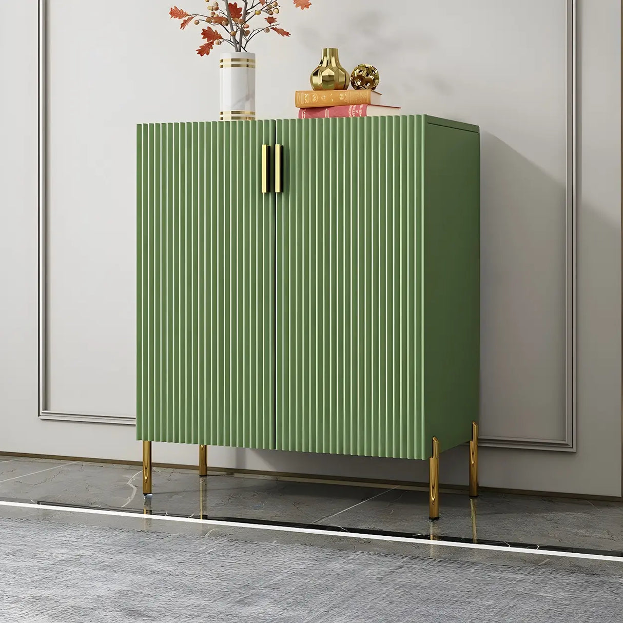 Adjustable Shelves Wood White Large Closed Back Shoe Cabinet Image - 7