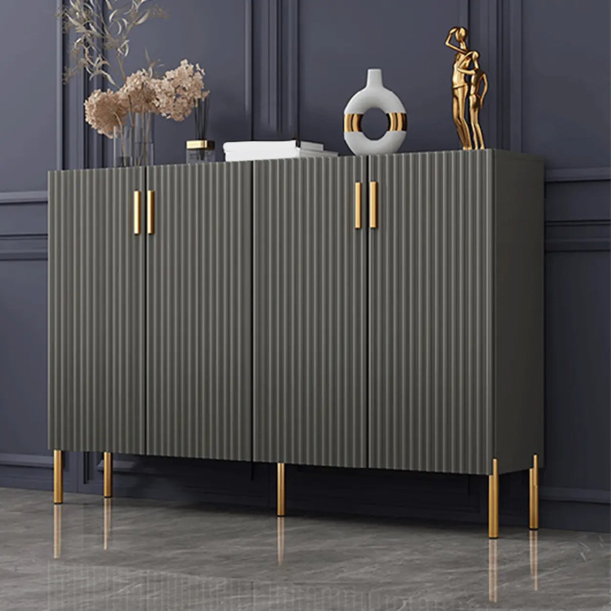 Adjustable Shelves Wood White Large Closed Back Shoe Cabinet Image - 8