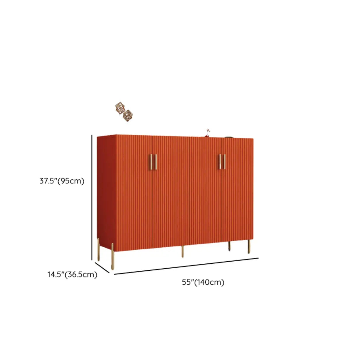 Adjustable Shelving Wood Orange Cabinets Large Buffet Image - 11