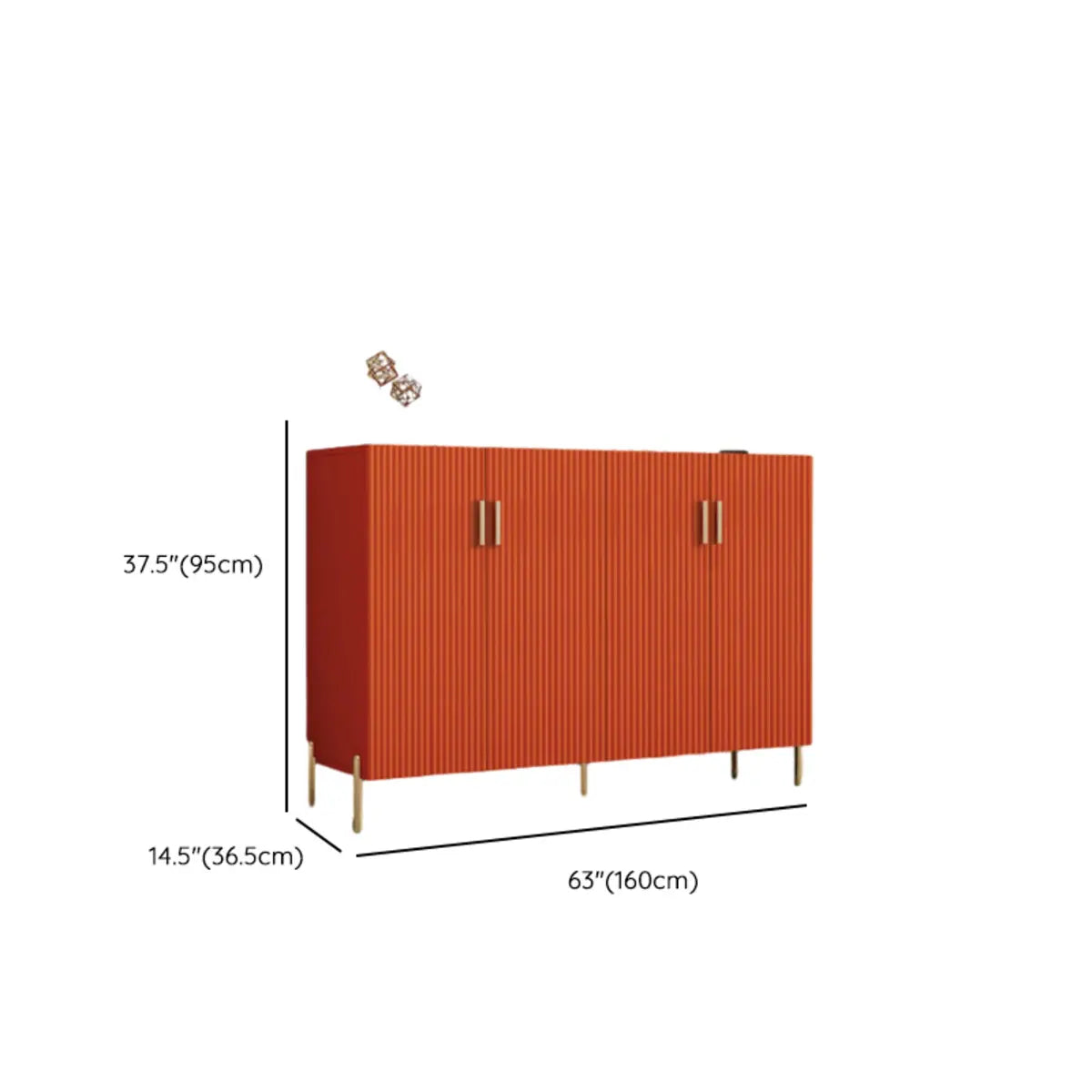Adjustable Shelving Wood Orange Cabinets Large Buffet Image - 15