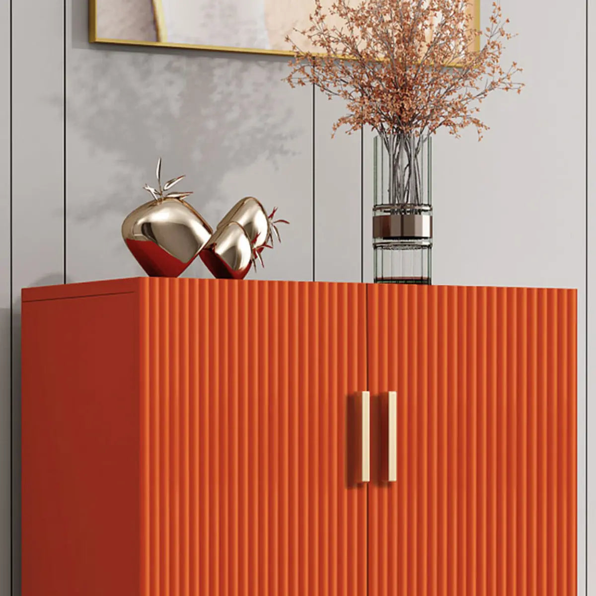 Adjustable Shelving Wood Orange Cabinets Large Buffet Image - 5