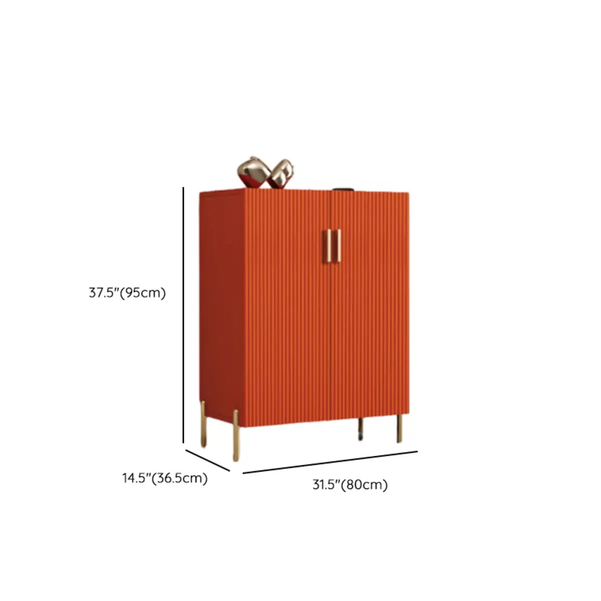 Adjustable Shelving Wood Orange Cabinets Large Buffet Image - 9