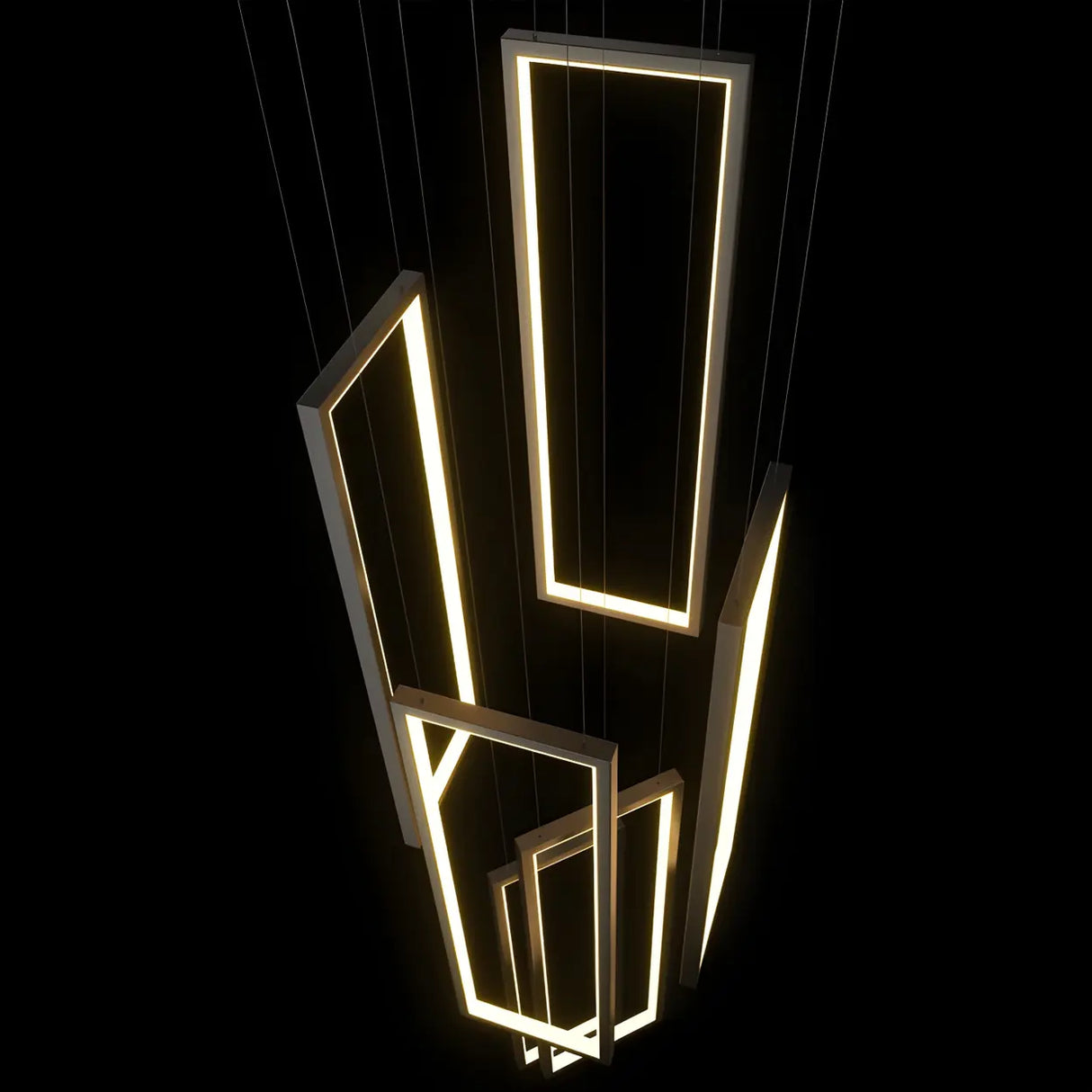 Adjustable Staircase Rectangle LED Pendant Light Image - 4