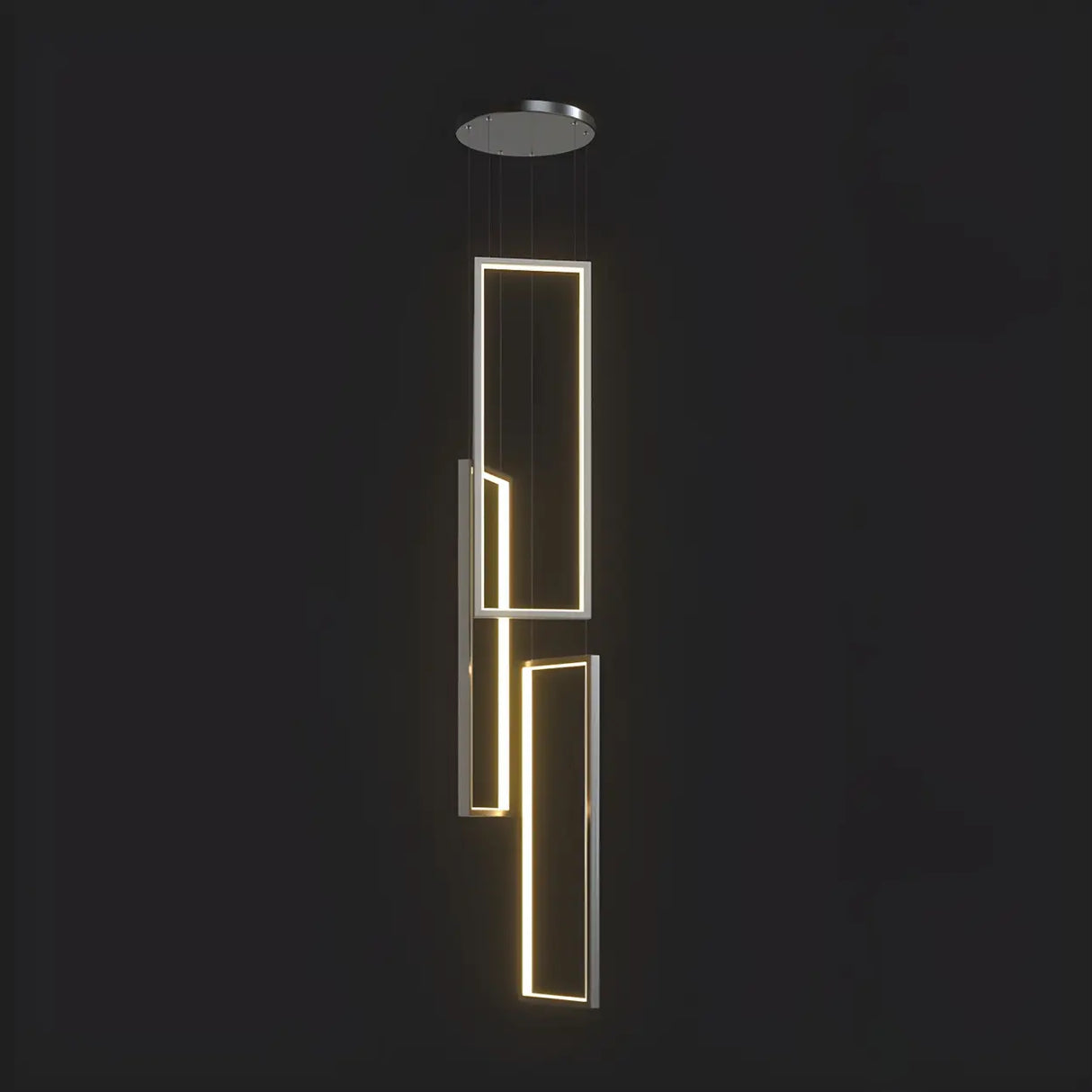 Adjustable Staircase Rectangle LED Pendant Light Image - 6