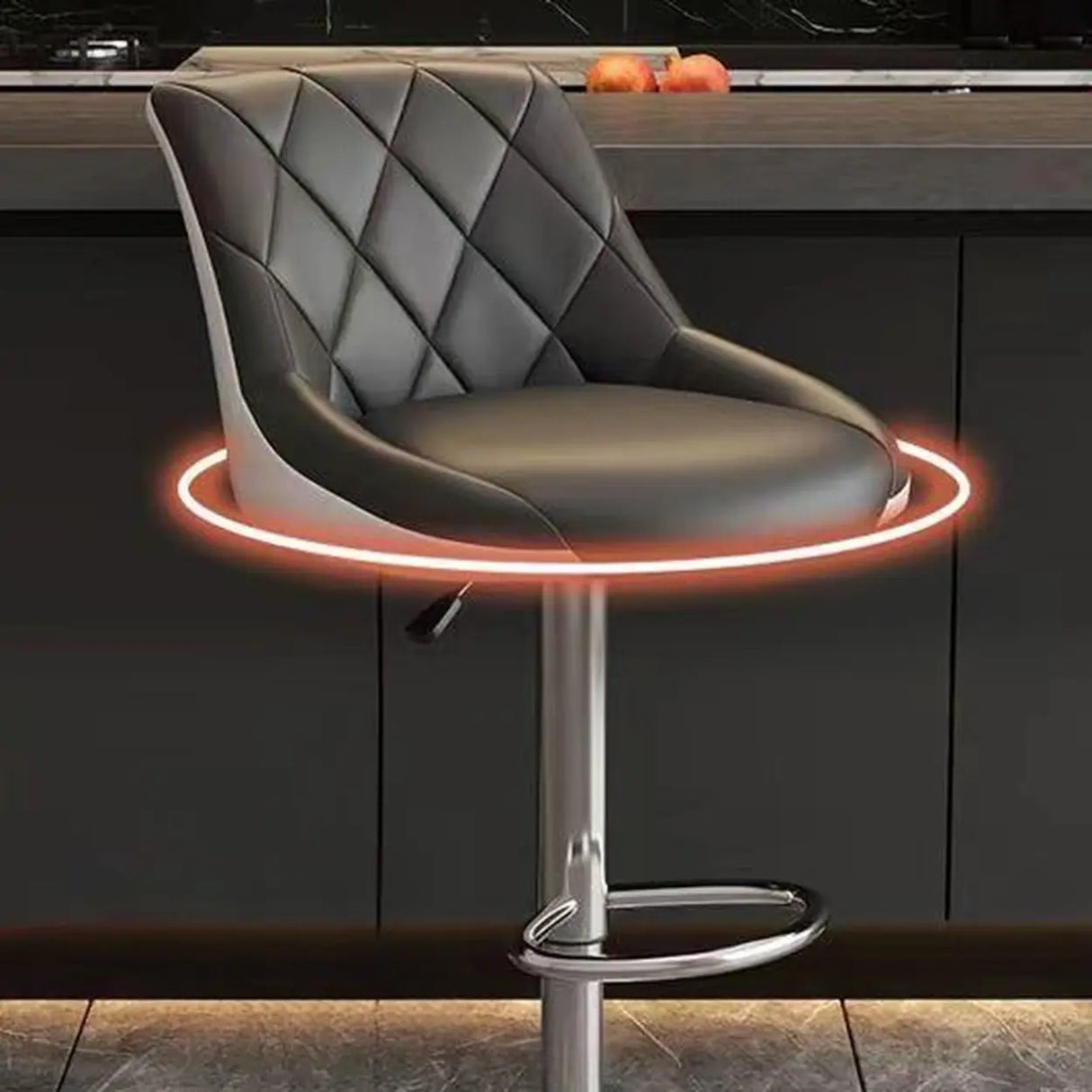 Adjustable Swivel Bar Stool with Padded Seat Image - 19