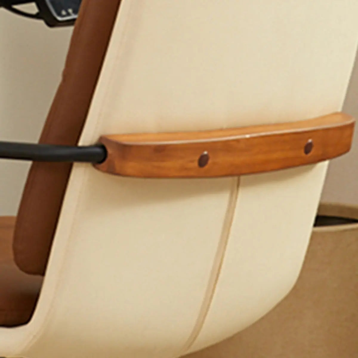 Adjustable Swivel Brown Leather Office Chair with Wheels Image - 4