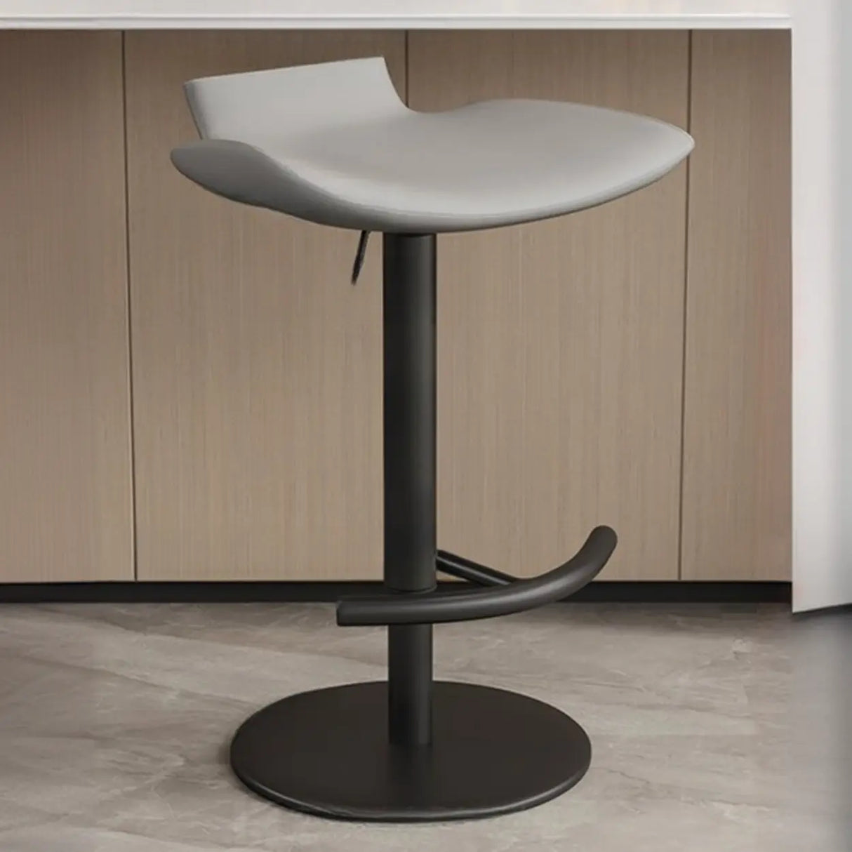 Adjustable Swivel Bucket Leather Metal Frame Bar Stool Image - 11