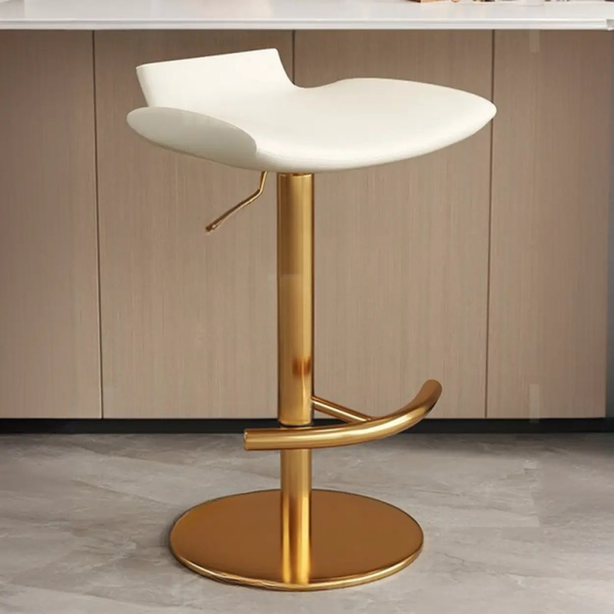 Adjustable Swivel Bucket Leather Metal Frame Bar Stool Image - 14