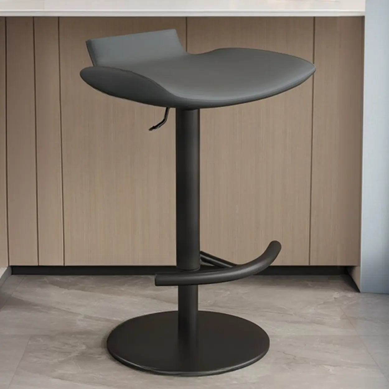 Adjustable Swivel Bucket Leather Metal Frame Bar Stool Image - 15