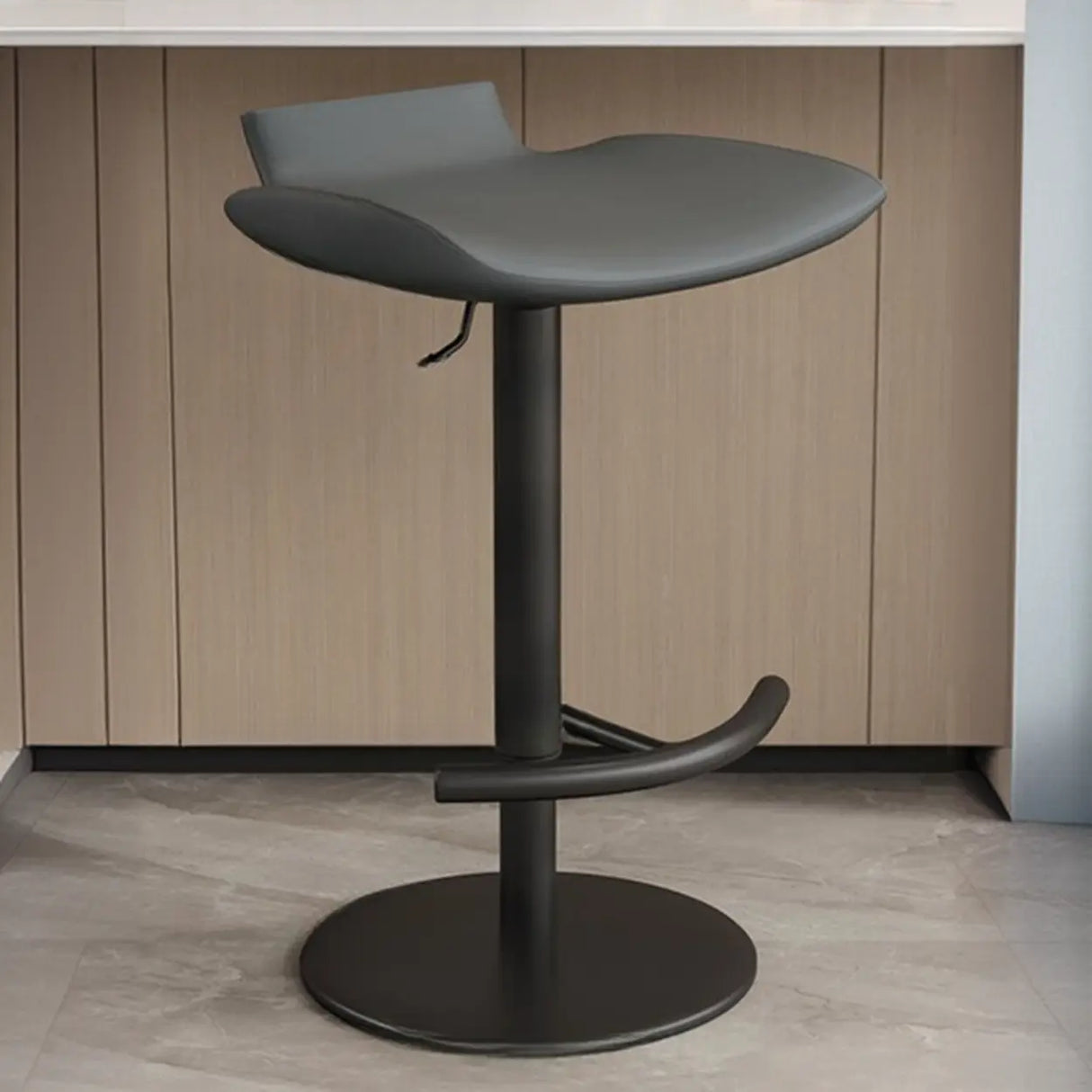 Adjustable Swivel Bucket Leather Metal Frame Bar Stool Image - 15