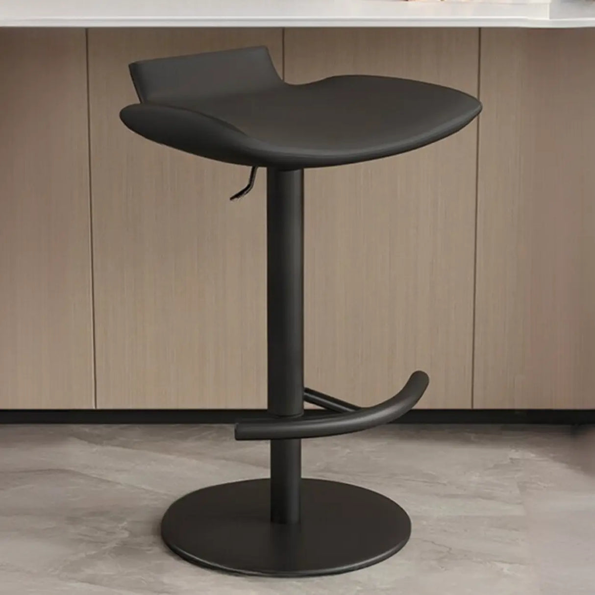 Adjustable Swivel Bucket Leather Metal Frame Bar Stool Image - 16