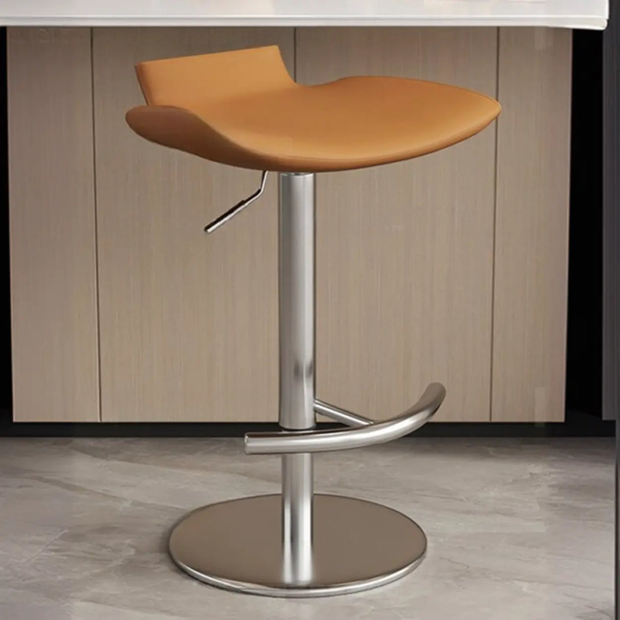 Adjustable Swivel Bucket Leather Metal Frame Bar Stool Image - 18