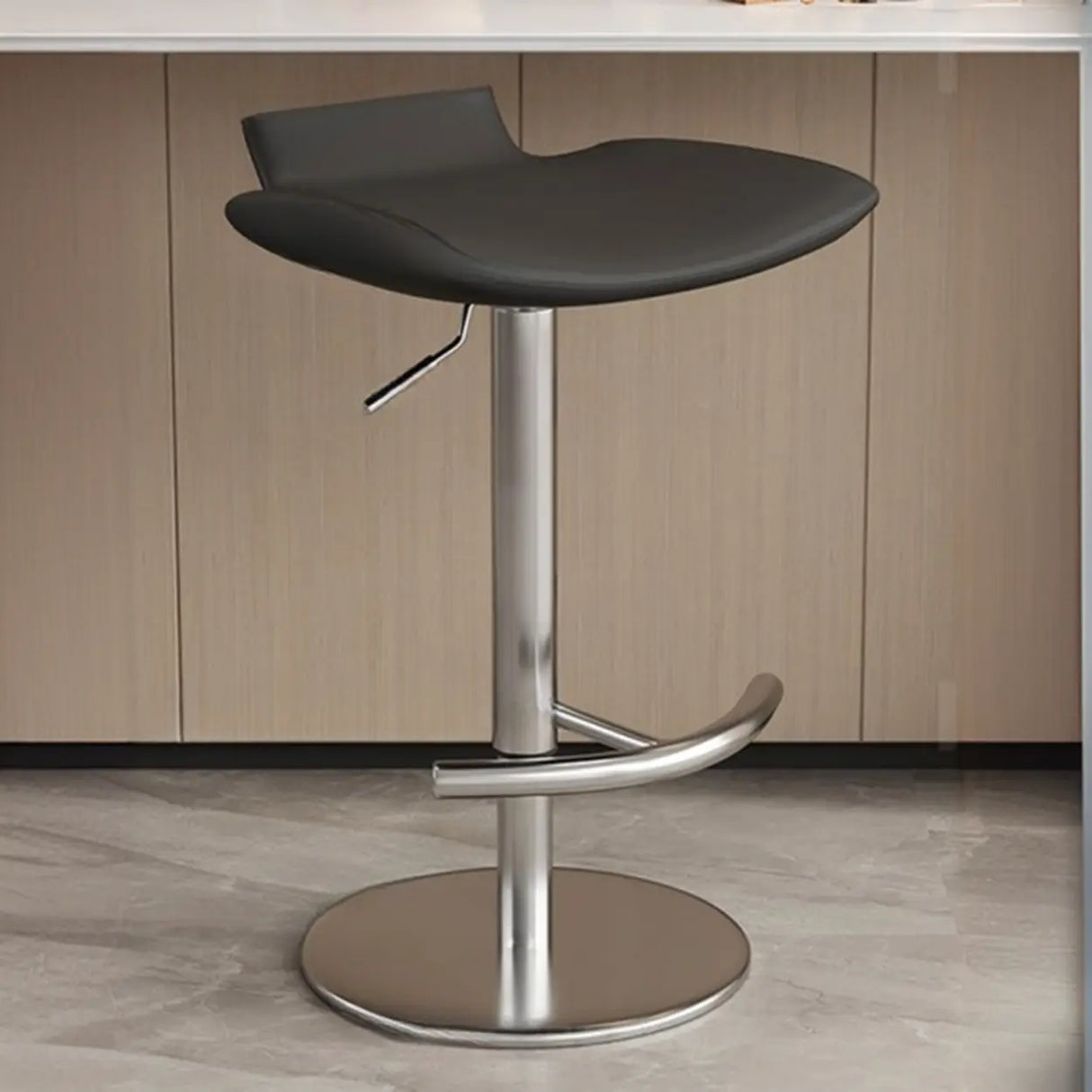 Adjustable Swivel Bucket Leather Metal Frame Bar Stool Image - 19