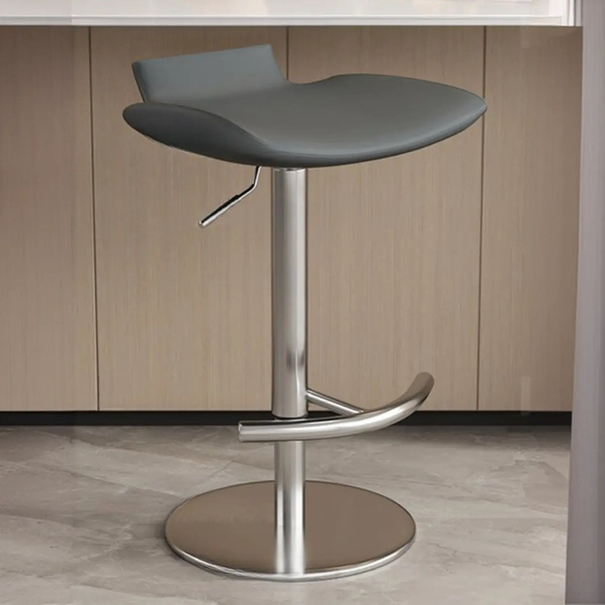 Adjustable Swivel Bucket Leather Metal Frame Bar Stool Image - 21