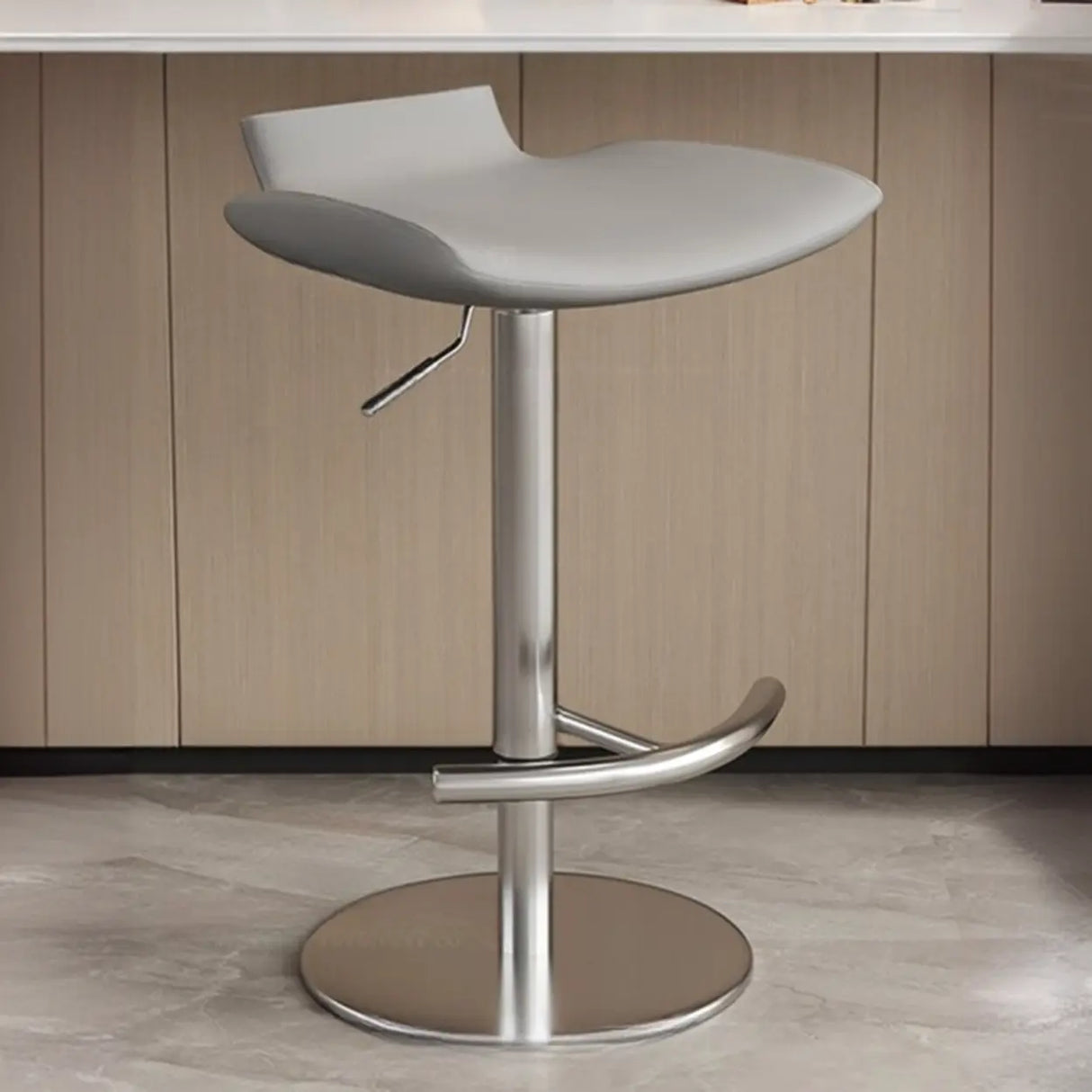 Adjustable Swivel Bucket Leather Metal Frame Bar Stool Image - 22