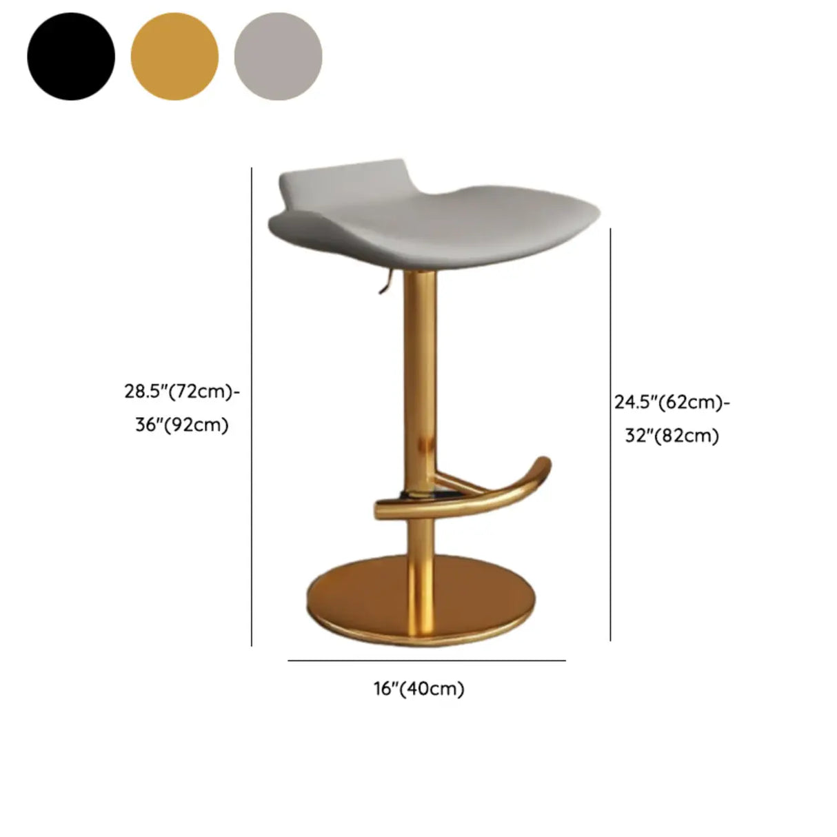 Adjustable Swivel Bucket Leather Metal Frame Bar Stool Image - 25