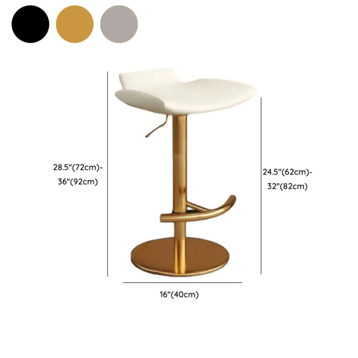 Adjustable Swivel Bucket Leather Metal Frame Bar Stool Image - 26