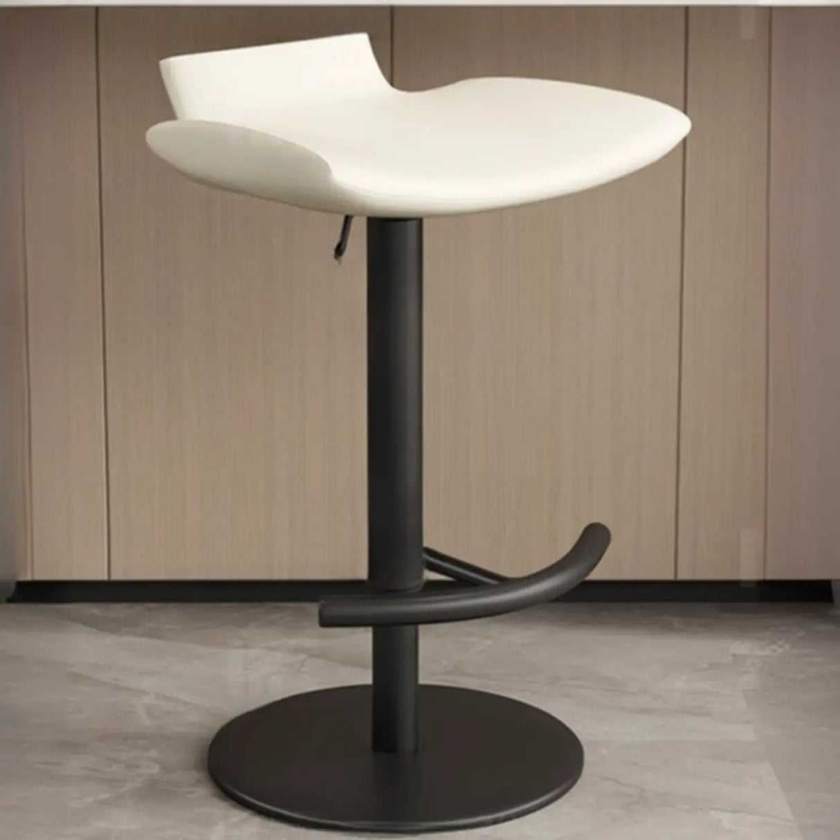 Adjustable Swivel Bucket Leather Metal Frame Bar Stool Image - 6