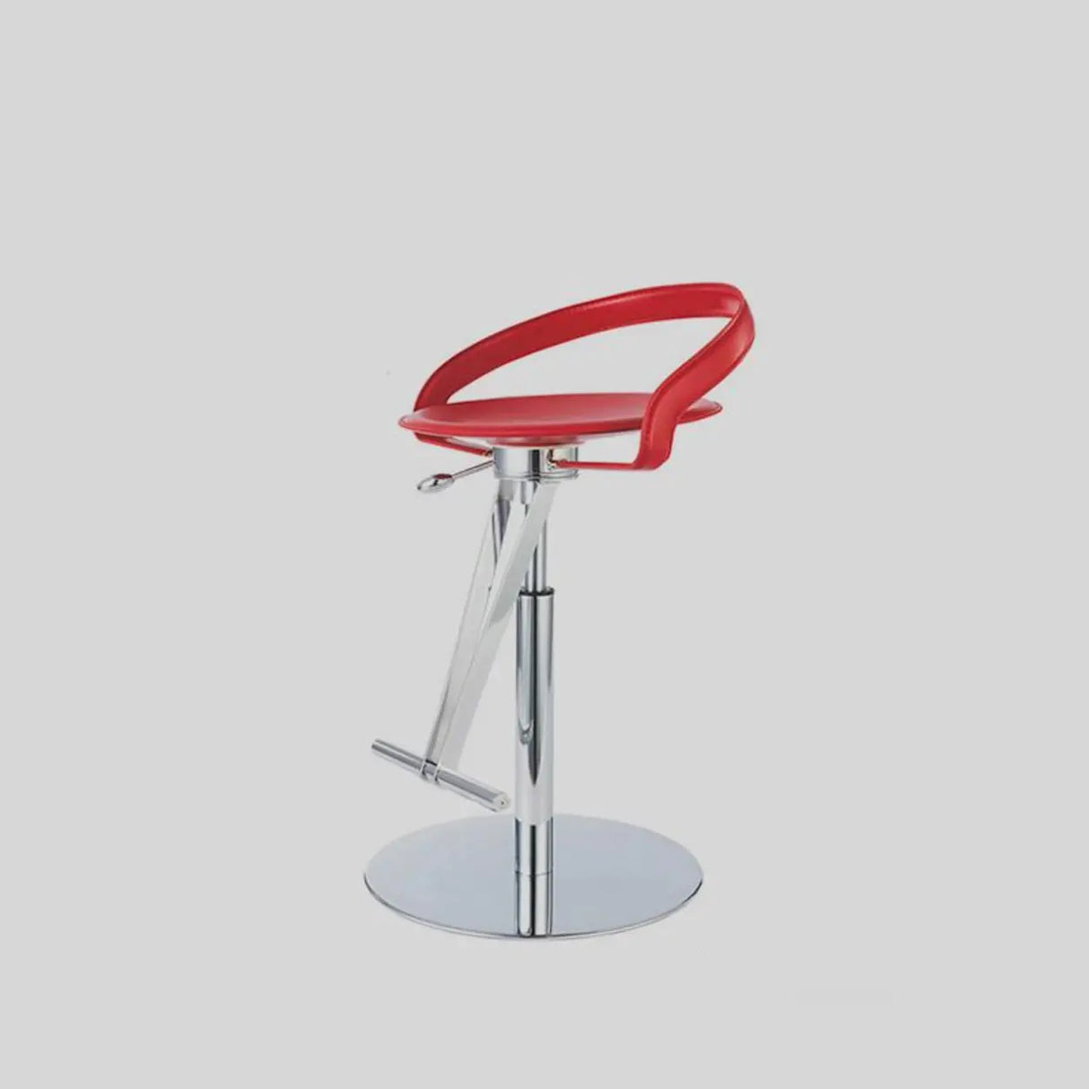 Adjustable Swivel Leather Steel Bar Stool with Footrest Image - 5