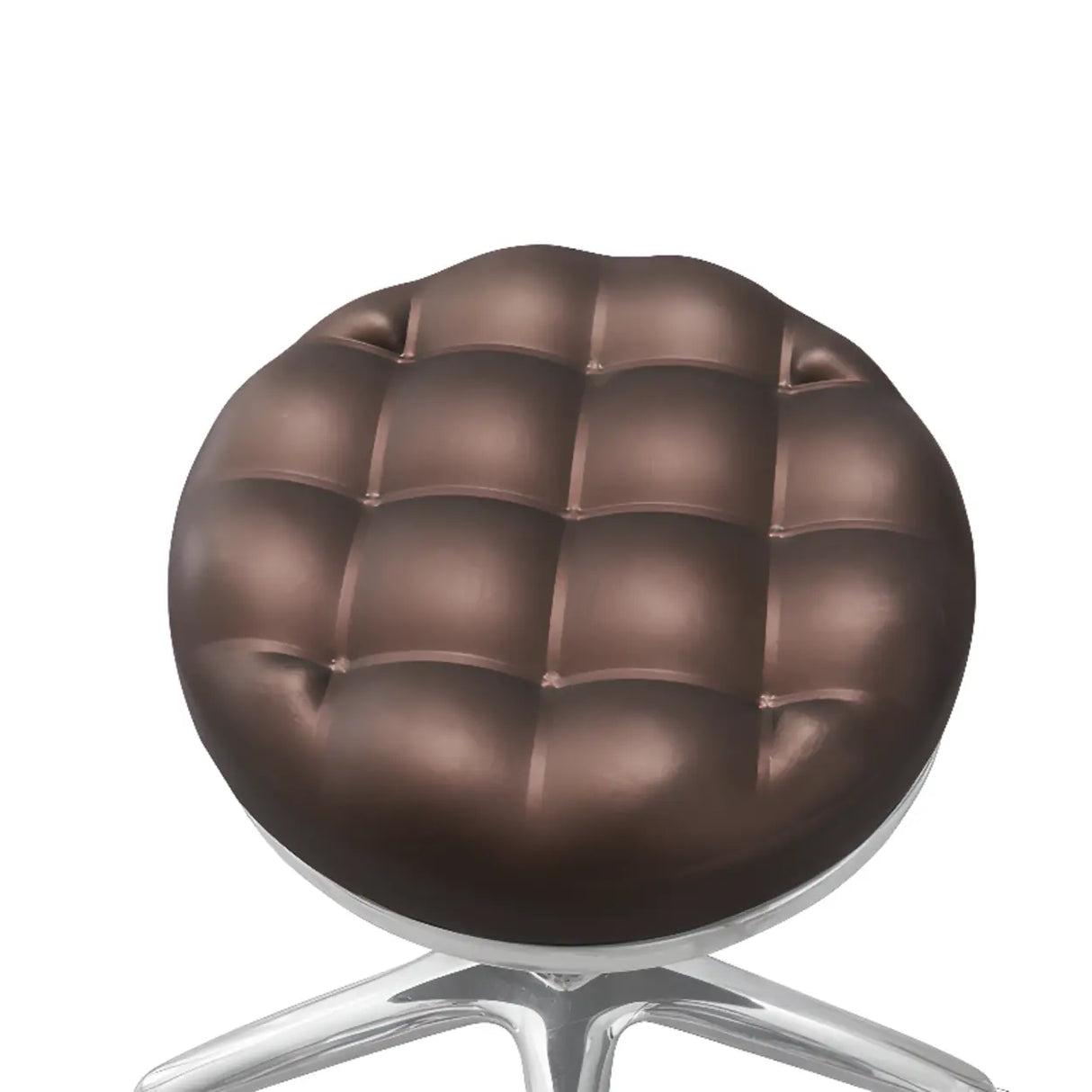 Adjustable Swivel Round Leather Bar Stool with Wheels Image - 5