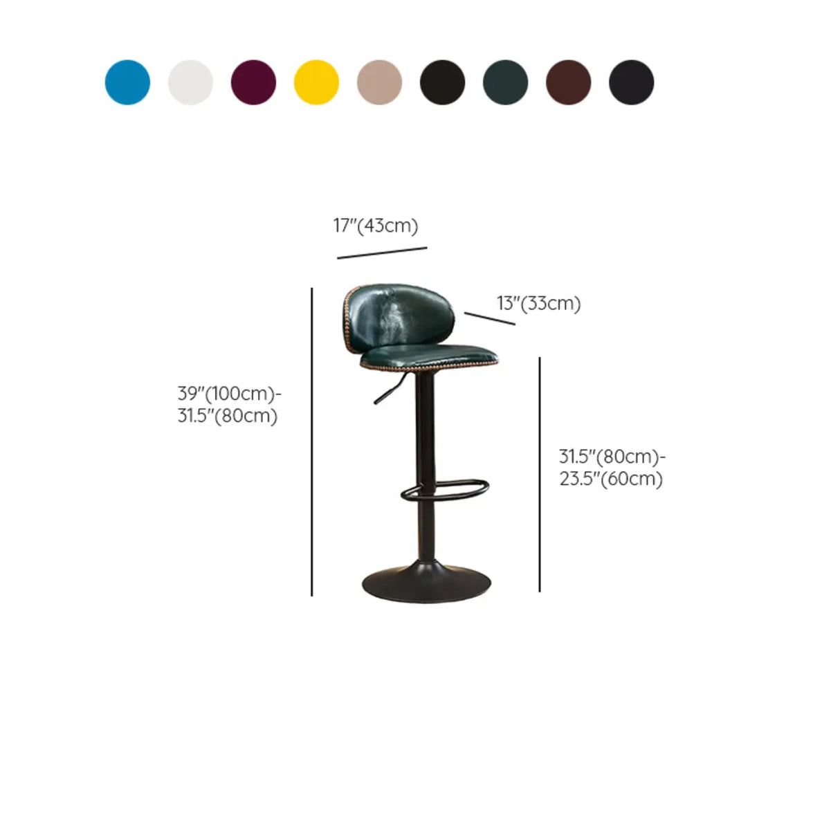 Adjustable Swivel Upholstered Bucket Low Back Bar Stool