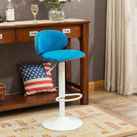 Adjustable Swivel Upholstered Bucket Low Back Bar Stool Image - 2