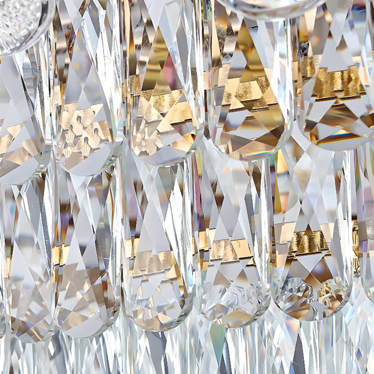 Adjustable Tiered Gold Crystal Rose Chandelier Image - 12