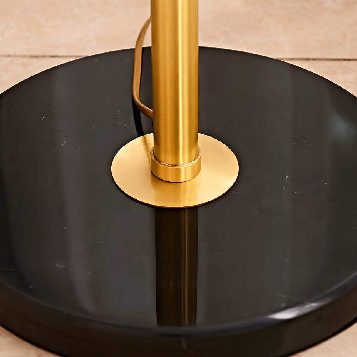 Adjustable Vintage Brass Stained Glass Dome Floor Lamp Image - 5