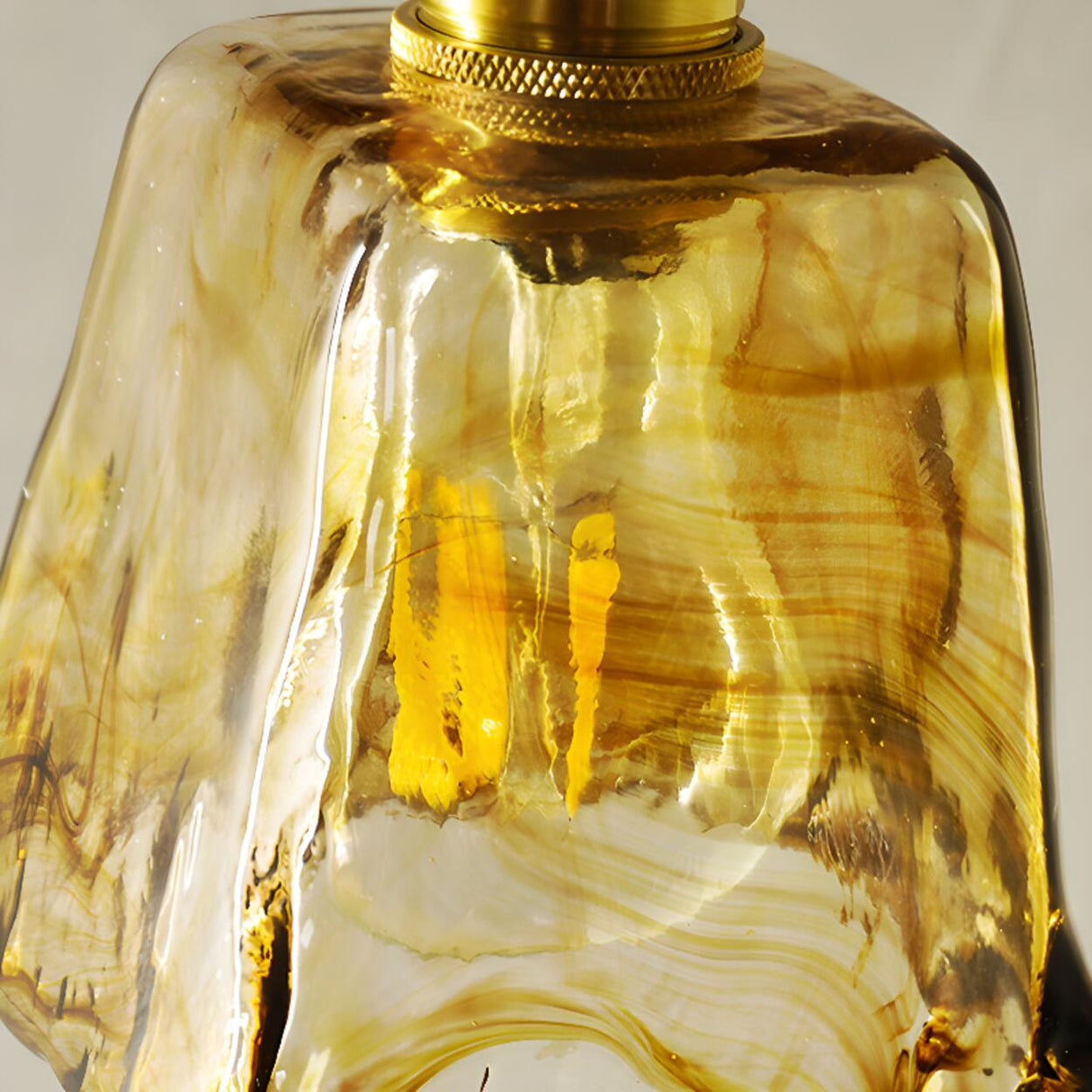 Adjustable Vintage Copper Amber Glass Wall Light Image - 13