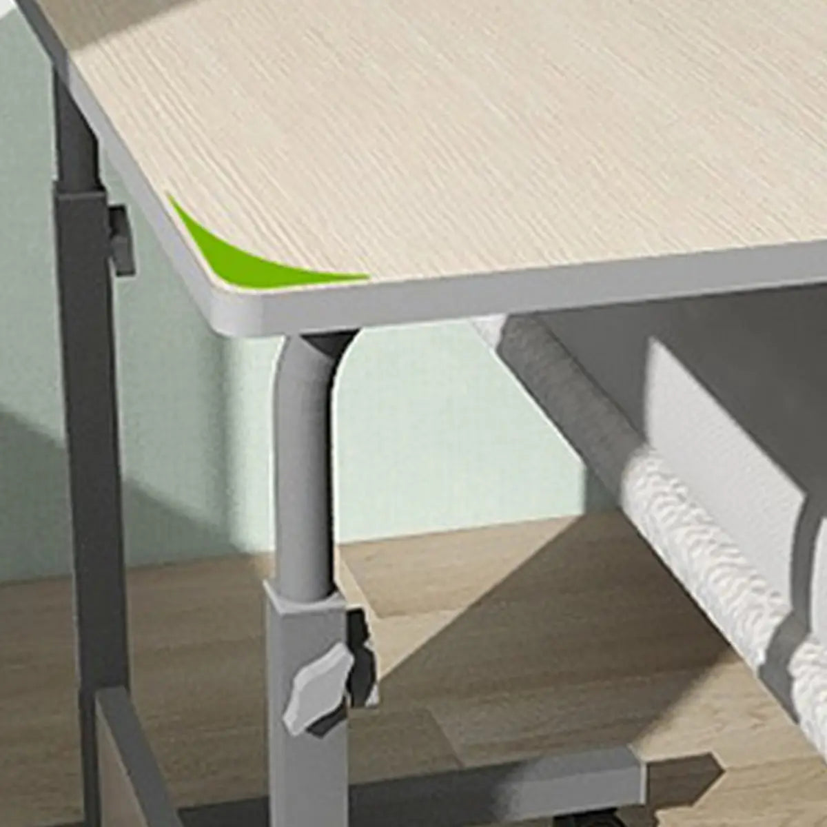 Adjustable White Mobile Rectangular Wood Standing Desk Image - 10