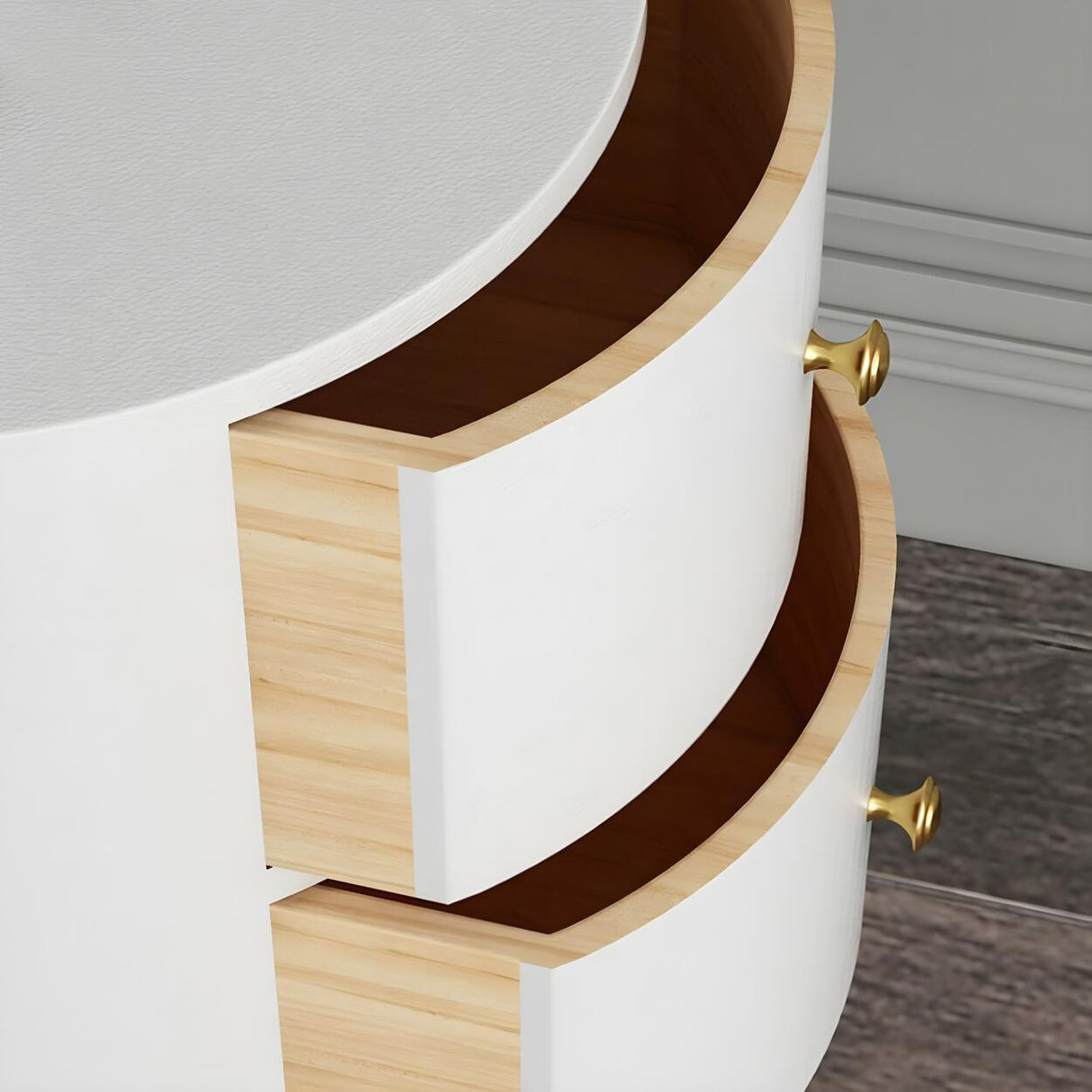 Adjustable White Modern Tripod Floor Lamp with Shelf Image - 10