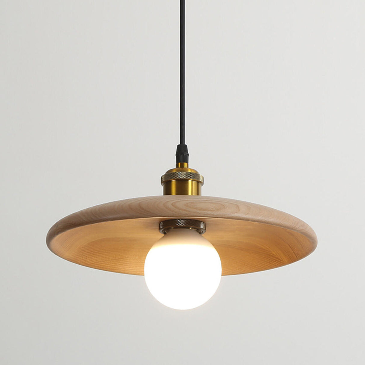 Adjustable Wood Disc Pendant Light Kitchen Island Image - 5