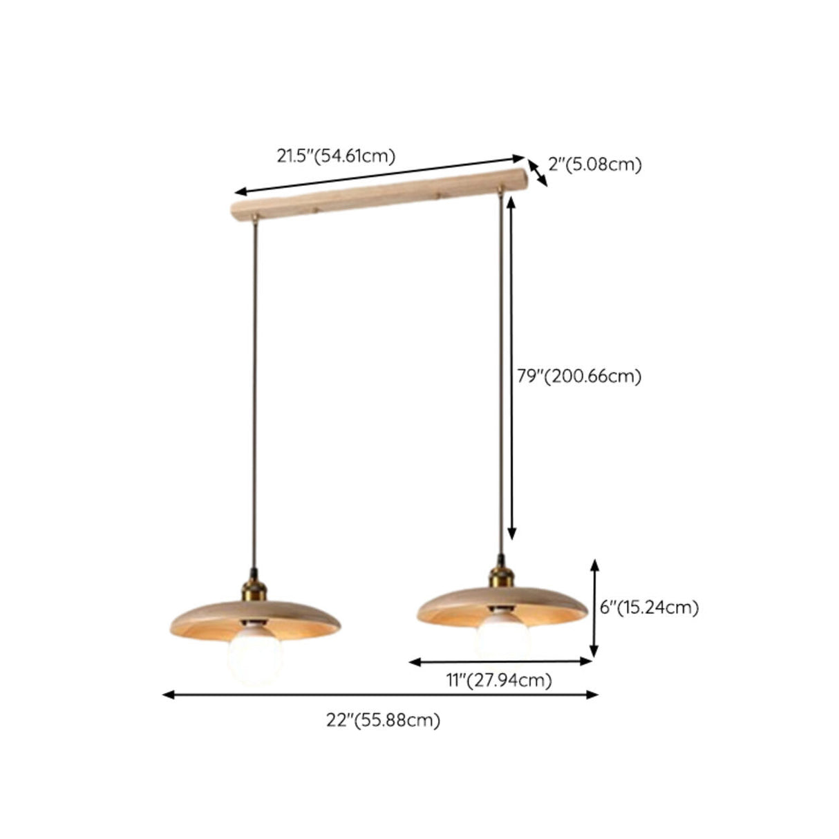 Adjustable Wood Disc Pendant Light Kitchen Island