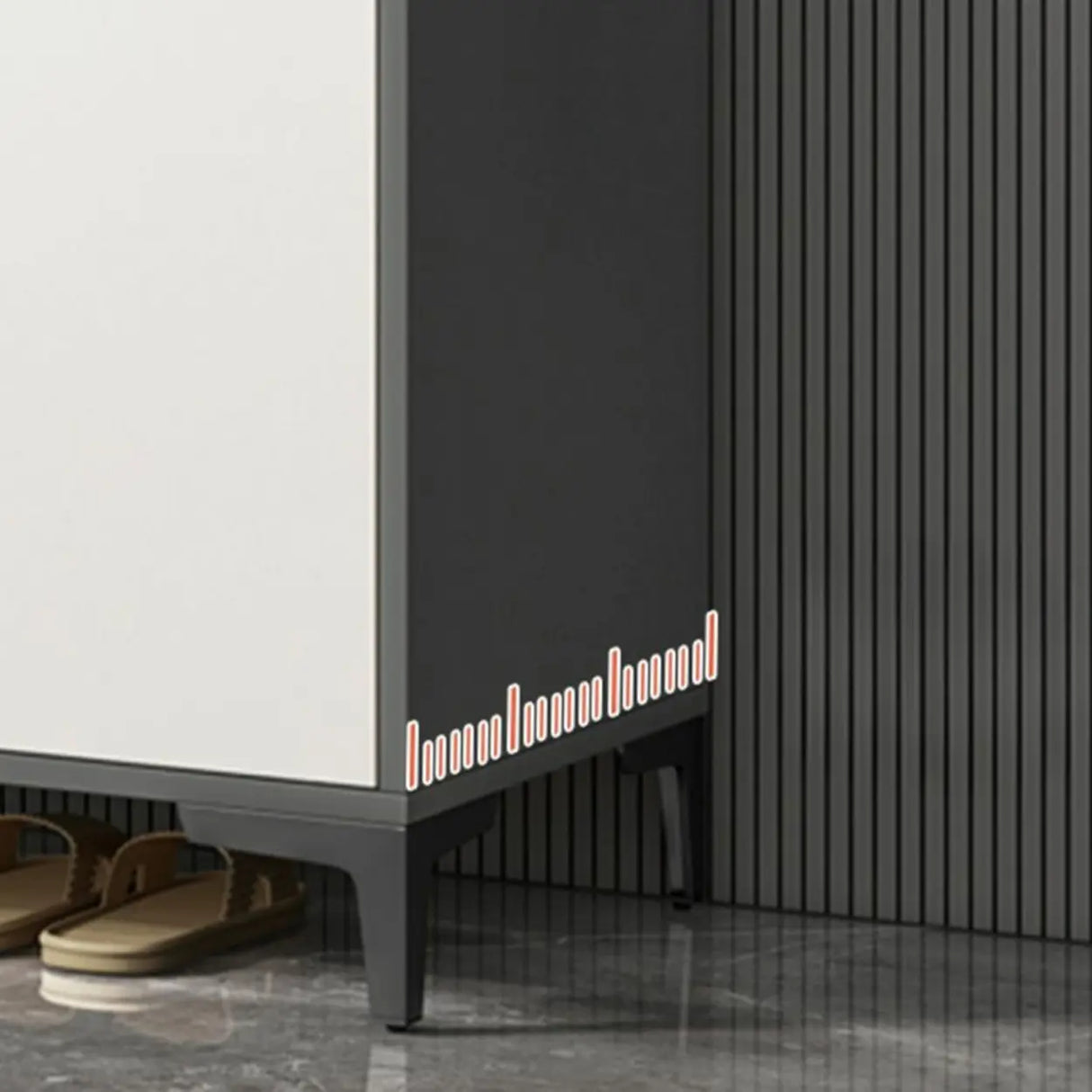 Adjustable Wood Hallway Gray Large Shoe Storage Unit Image - 13