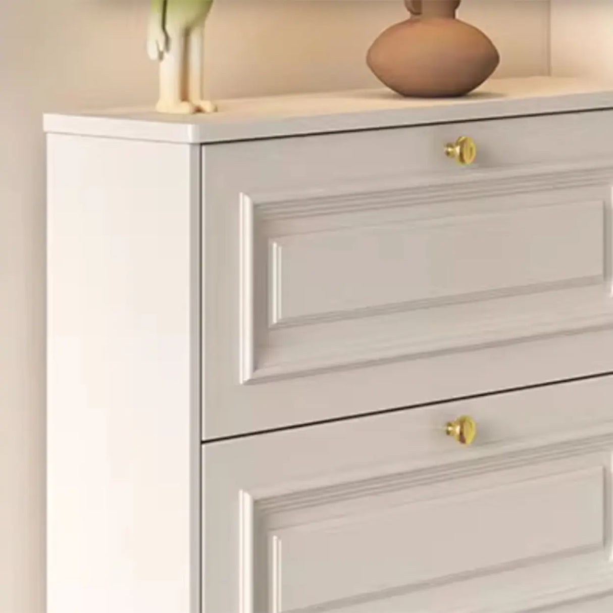 Adjustable Wood Hallway White Drop Front Shoe Storage Image - 15