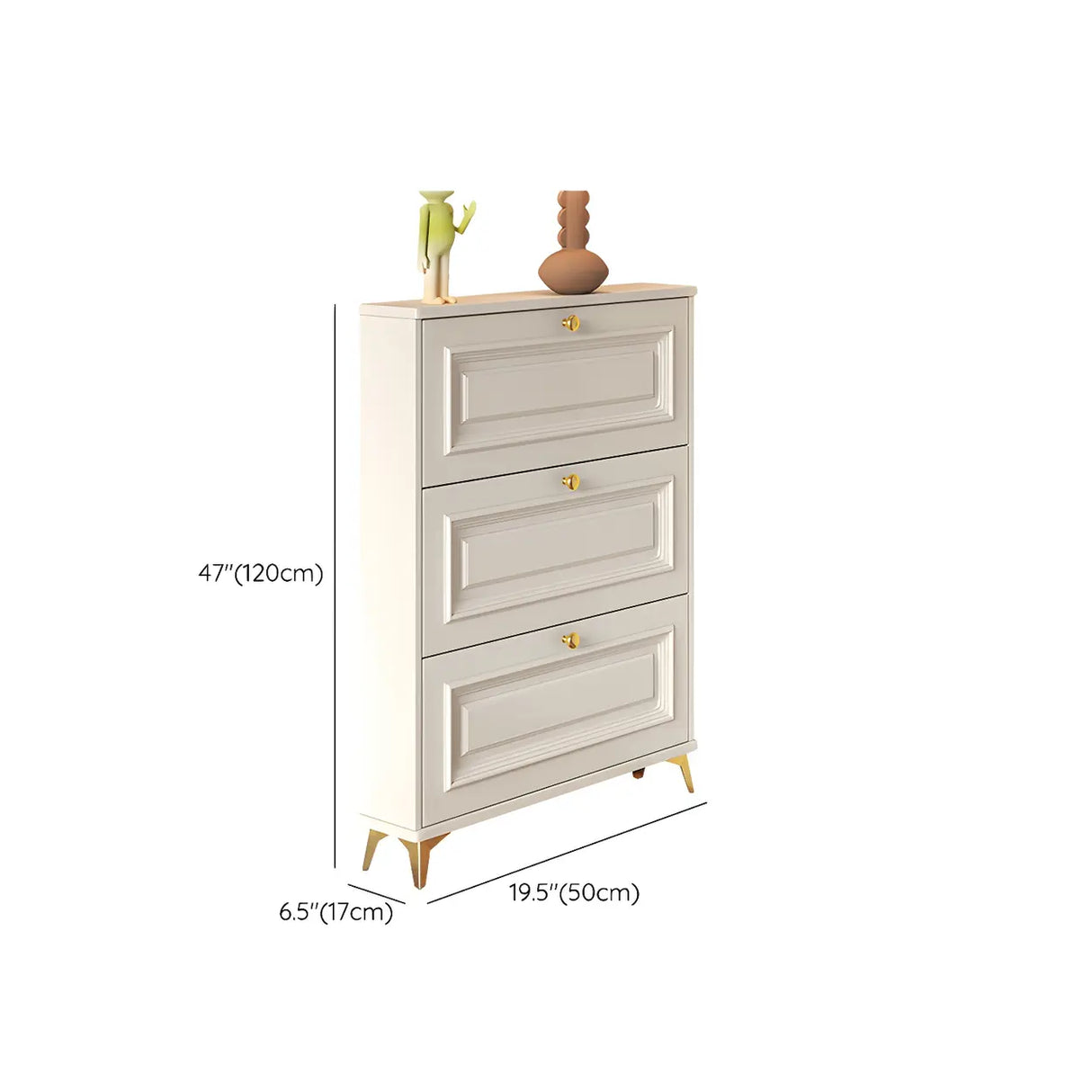 Adjustable Wood Hallway White Drop Front Shoe Storage
