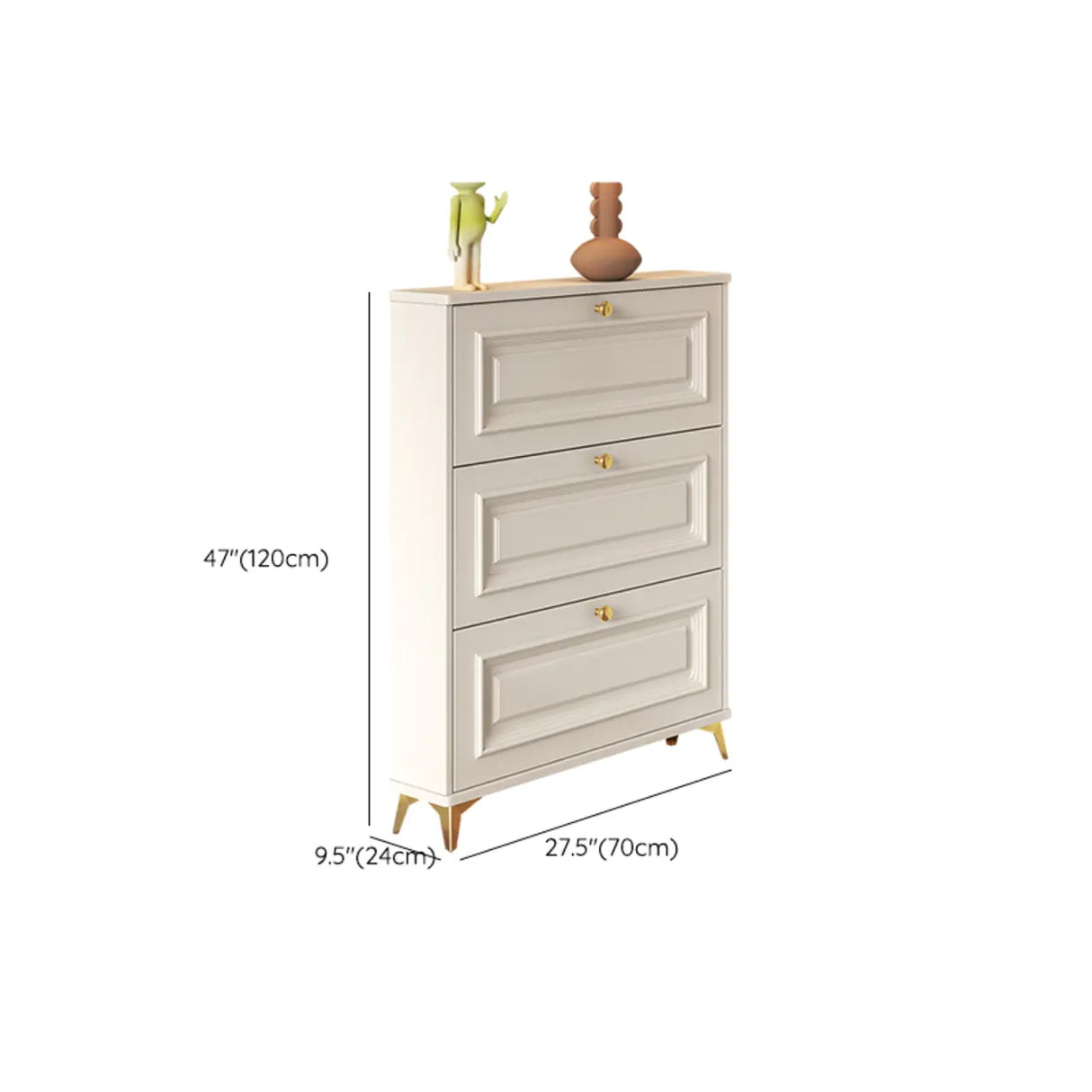 Adjustable Wood Hallway White Drop Front Shoe Storage Image - 36