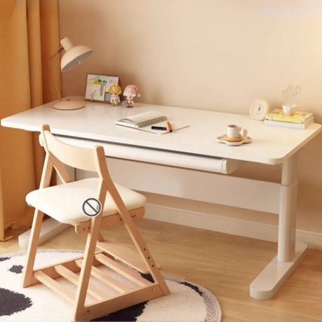 Adjustable Wood Rectangle Steel Base Kids Writing Desk Image - 1