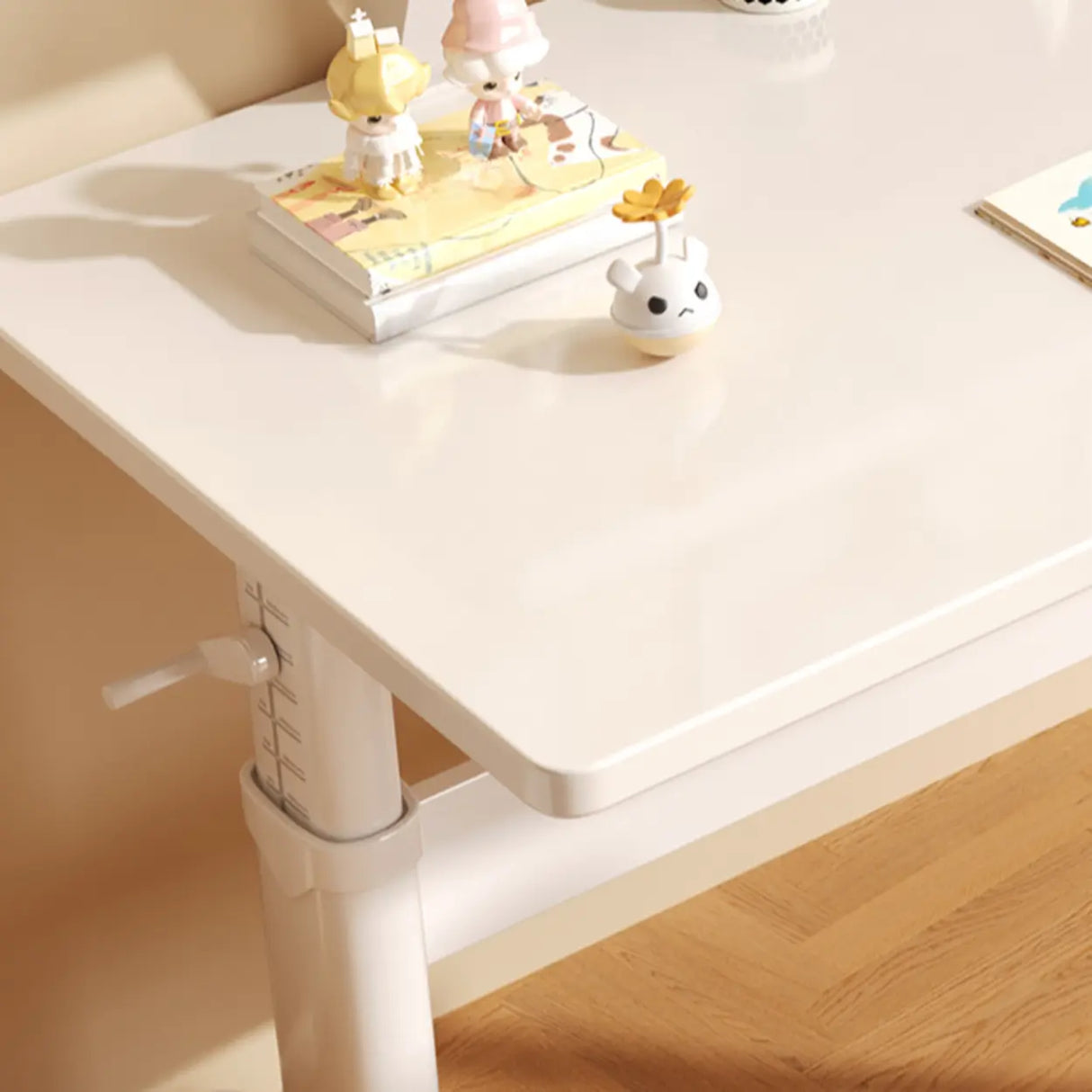 Adjustable Wood Rectangle Steel Base Kids Writing Desk Image - 4