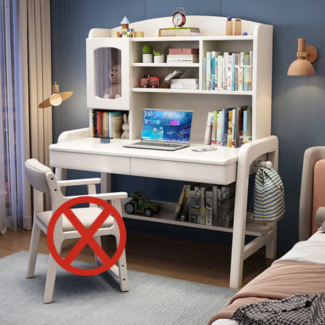 Adjustable Wood Storage Kids Desk with Cabinet and Hutch Image - 2