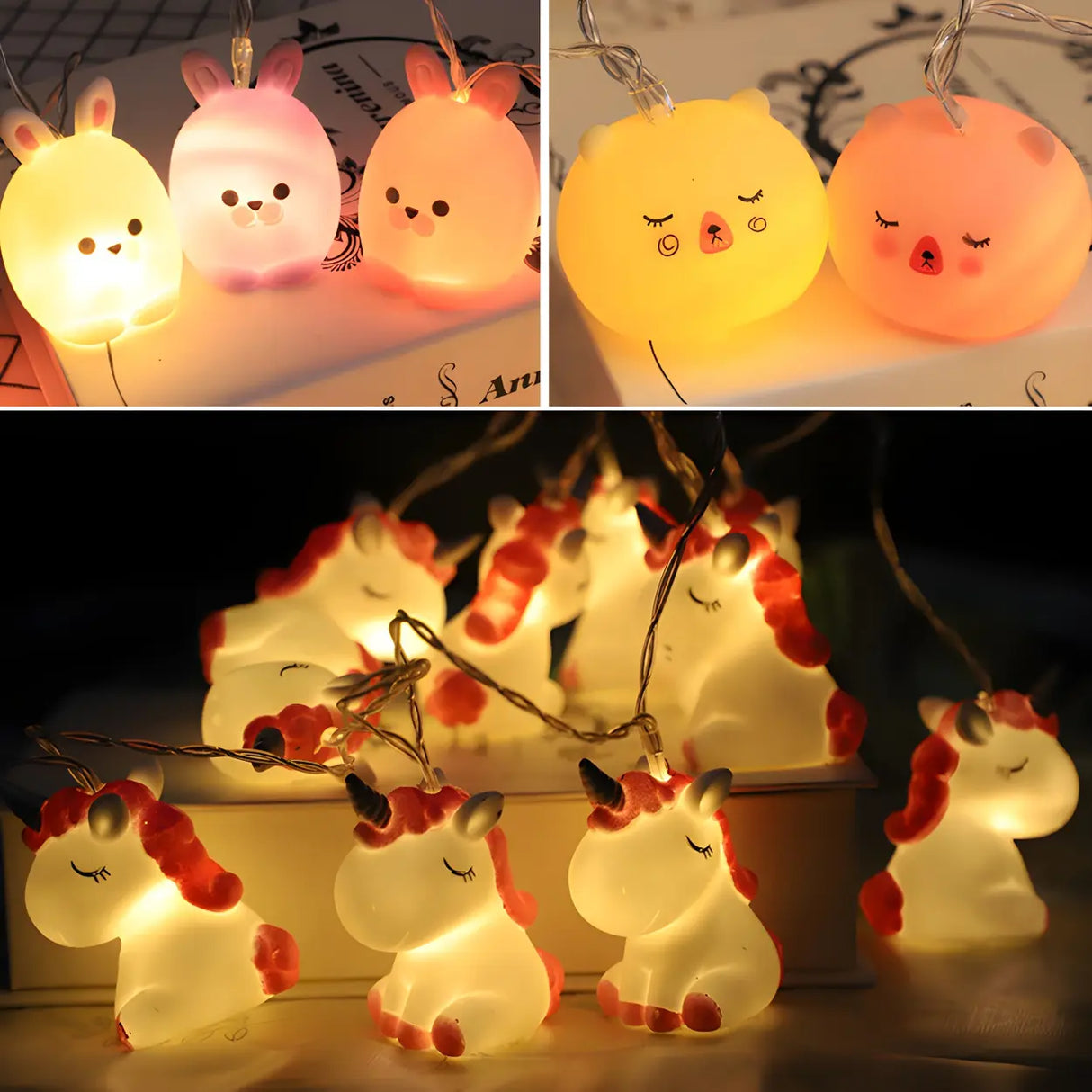 Adorable Cartoon Animal Plastic LED String Lights Image - 5