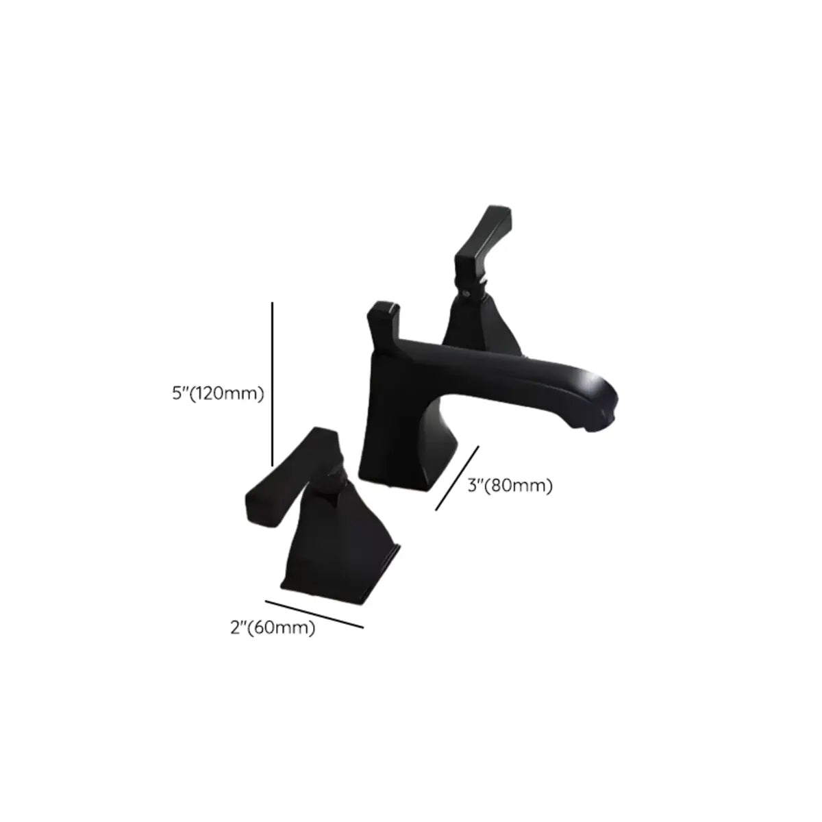 Aerator Included Matte Black 3-Hole Widespread Copper Faucet