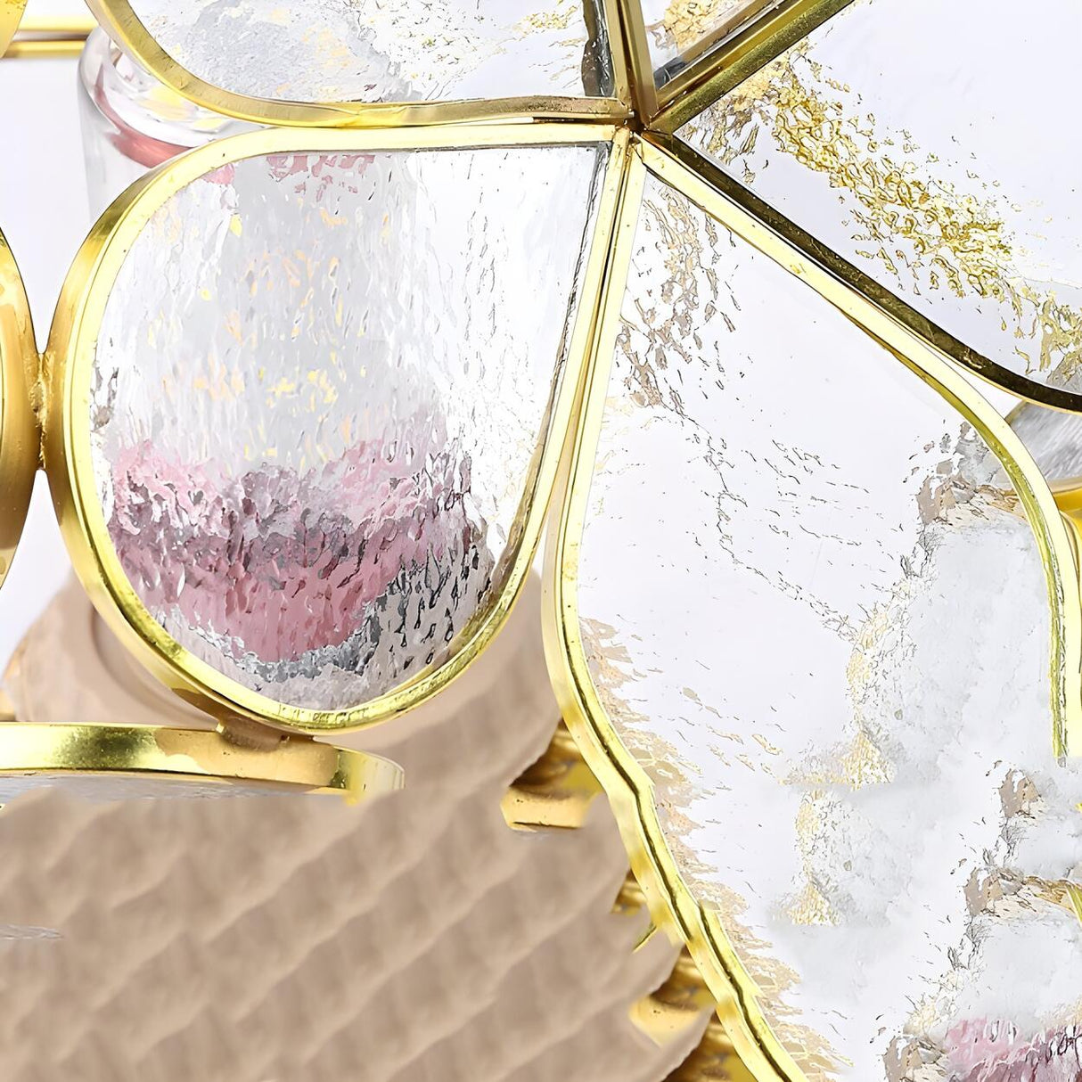 Aisle Colonial Green Floral Glass Semi-Flush Mount Lamp Image - 12