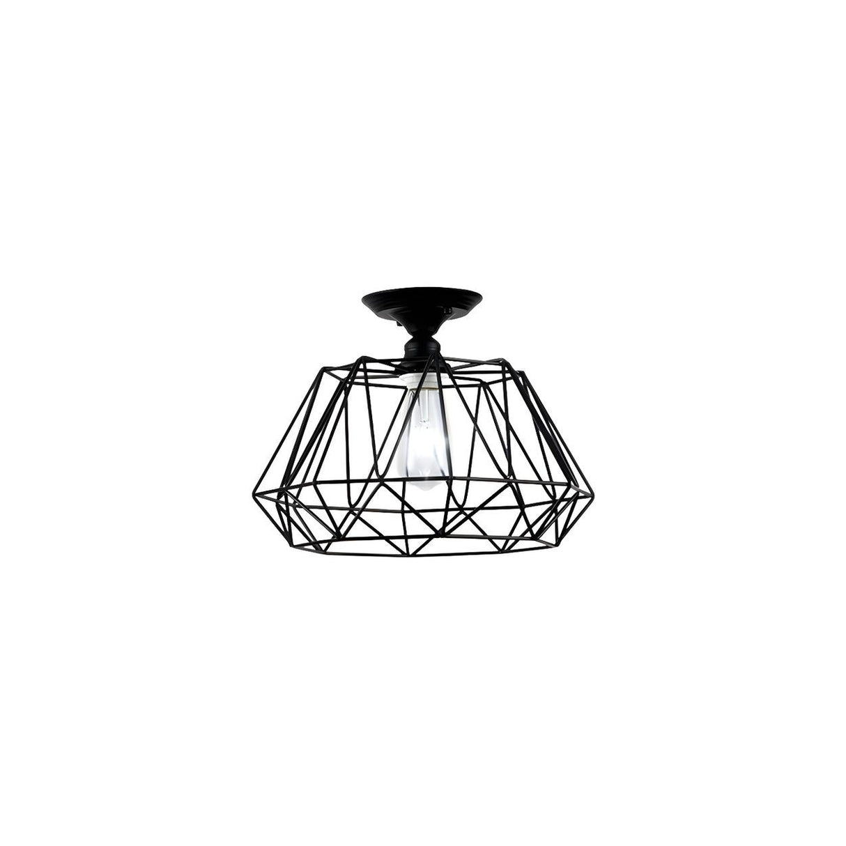 Aisle Mini Geometric Metal Cage Semi-Flush Mount Light Image - 2